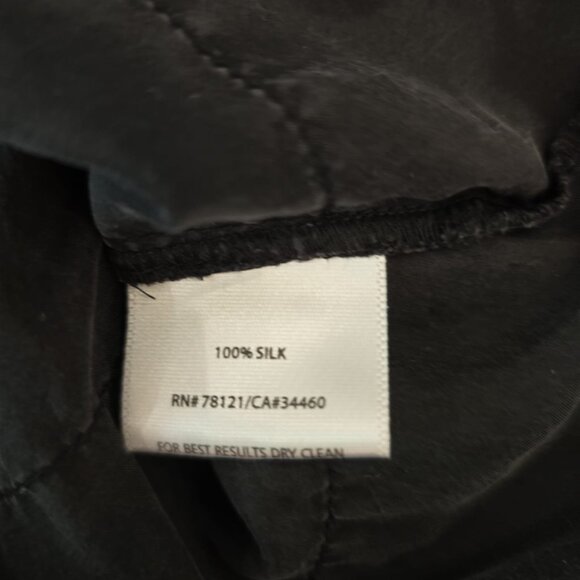 Eileen Fisher black 100% Silk Tiered Ruffle sleeveless Top - Picture 6 of 6